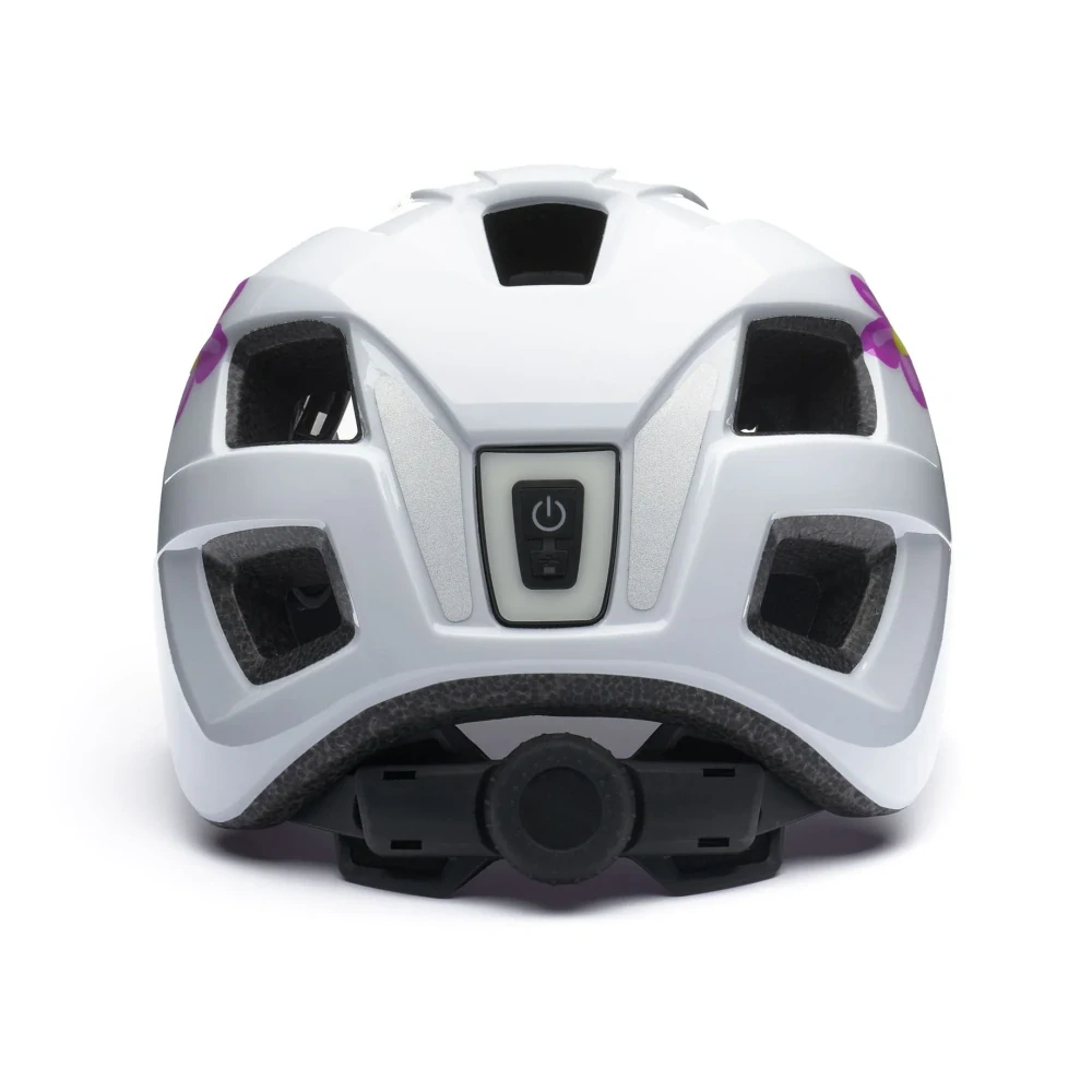 BRIKO CYKLO PRILBA AX A00 SHINY WHITE-PINK FLOWERS 